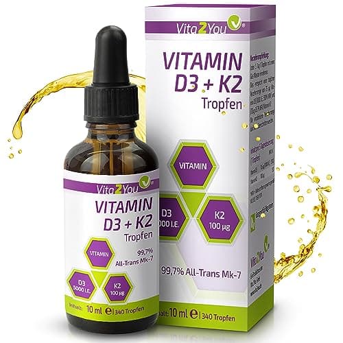 Vita2You Vitamin D3 + K2 Tropfen Vitamin D3 5000