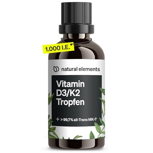 natural elements Vitamin D3 + K2 Tropfen 99,7+% All-Trans +