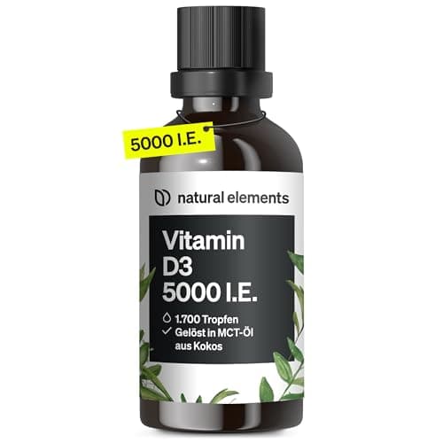 natural elements Vitamin D3 Laborgeprüfte 5000 I.E. pro Tropfen