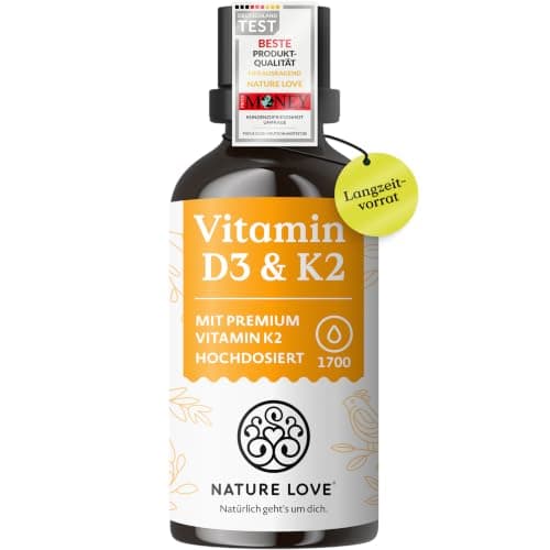 Nature Love Vitamin D3 + K2 Hoch bioverfügbar
