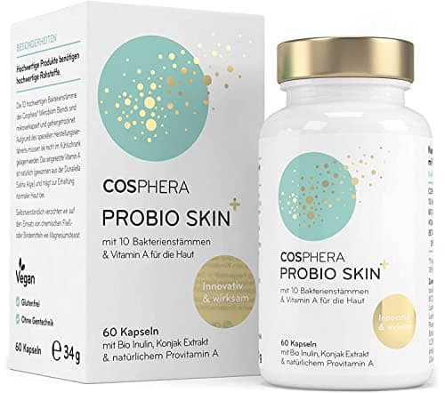 Cosphera Probio Skin Kapseln Hochdosiertes Probiotikum Vegan I Probiotika in Hellbraun